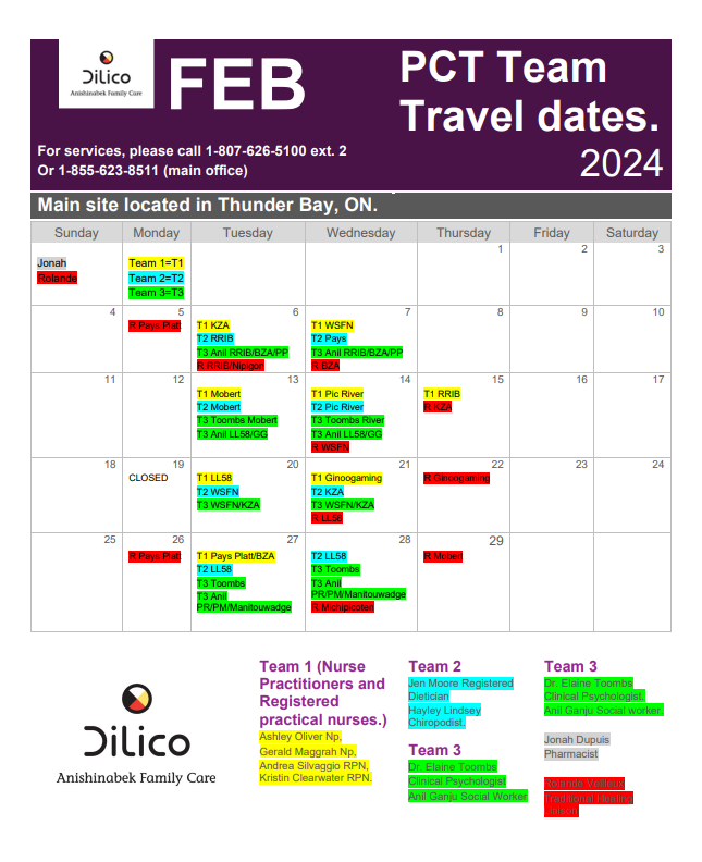 dilico-health-team-feb-2024-schedule