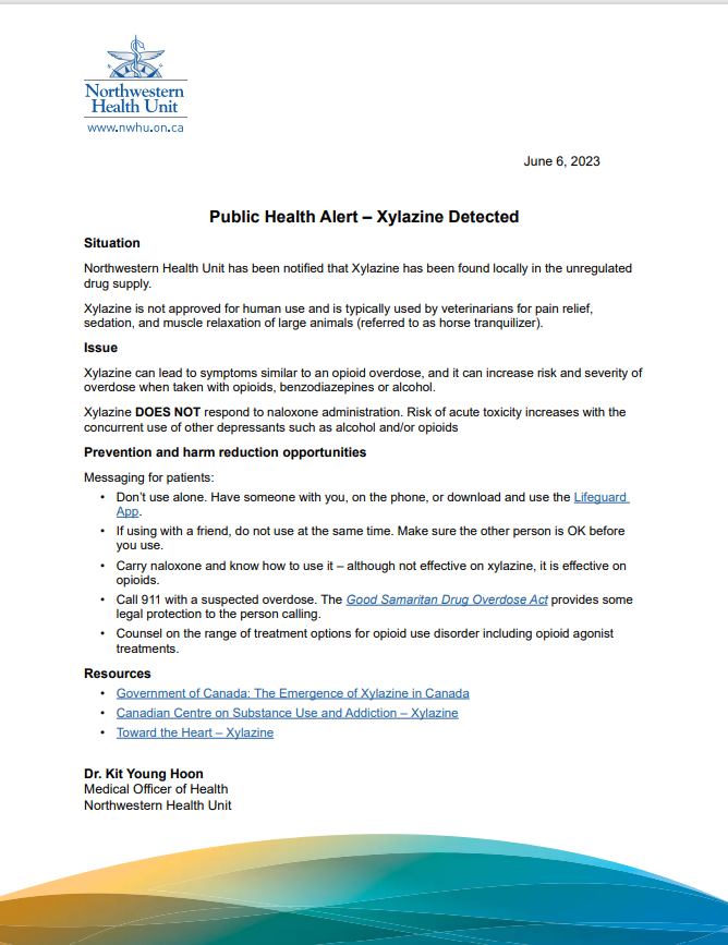 plublic-health-unit-alert-xylazine-detec